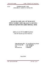 Đánh giá hiệu quả sử dụng đất nông nghiệp trên địa bàn xã hương bình, huyện hương khê, tỉnh hà tĩnh   