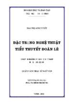 Đặc trưng nghệ thuật tiểu thuyết đoàn lê