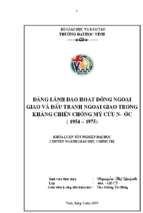 Đảng lãnh đạo hoạt động ngoại giao và đấu tranh ngoại giao trong kháng chiến chống mĩ cứu nước (1954 1975) 