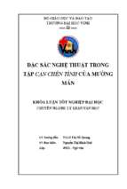 Đặc sắc nghệ thuật trong tập cạn chén tình của mường mán   