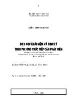 Dạy học khái niệm và định lý theo phương thức tiếp cận phát hiện   thể hiện qua dạy học hình học lớp 10 thpt 