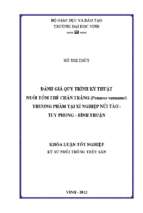 Đánh giá quy trình kỹ thuật nuôi tôm thẻ chân trắng (penaeus vannamei) thương phẩm tại xí nghiệp núi tào   tuy phong   bình thuận   