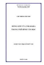 Đóng góp của inrasara trong phê bình văn học