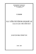 Đặc điểm truyện ngắn nghệ an giai đoạn 1986 đến nay 