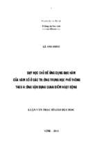 Dạy học chủ đề ứng dụng đạo hàm của hàm số ở các trường trung học phổ thông theo hướng vận dụng quan điểm hoạt động