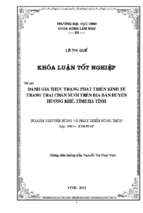 Đánh giá thực trạng phát triển kinh tế trang trại chăn nuôi trên địa bàn huyện hương khê, tỉnh hà tĩnh   