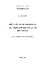 Diễn châu trong phong trào cách mạng giải phóng dân tộc từ năm 1930 đến năm 1945   