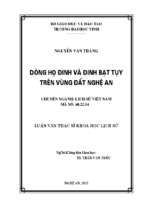 Dòng họ đinh và đinh bạt tụy trên vùng đất nghệ an   