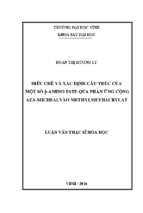 Điều chế và xác định cấu trúc của một số b amino este qua phản ứng cộng aza michael vào methylmethacrylat   