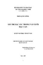 Giá trị đặc sắc trong văn xuôi mạc can 