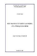 Đẩy mạnh xuất khẩu lao động của tỉnh quảng bình   