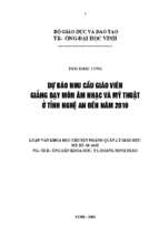 Dự báo nhu cầu giáo viên giảng dạy môn âm nhạc và mỹ thuật ở tỉnh nghệ an đến năm 2010 