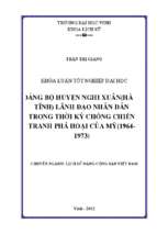 Đảng bộ huyện nghi xuân (hà tĩnh) lãnh đạo nhân dân trong thời kì chống chiến tranh phá hoại của mỹ (1964   1973)   