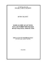 Đánh giá hiệu quả sử dụng đất lâm nghiệp trên địa bàn huyện thạch hà tỉnh hàtĩnh