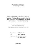 Đề xuất biện pháp kỹ thuật chuyển giao quy trình sản xuất chế phẩm vi sinh trichoderma atroviride phòng trừ nấm mốc hại lạc ở quy mô nông hộ   