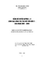 Đảng bộ huyện quỳnh lưu lãnh đạo công tác thu hút vốn đầu tư giai đoạn 2001   2009 