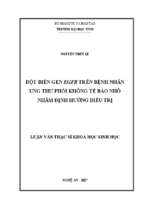 Đột biến gen egfr trên bệnh nhân ung thư phổi không tế bào nhỏ nhằm định hướng điều trị   