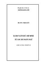 Danh ngôn hồ chí minh từ góc độ ngôn ngữ 