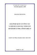 Giải pháp quản lý công tác xã hội hóa giáo dục mầm non huyện đô lương, tỉnh nghệ an   