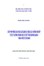 Giải pháp nâng cao hiệu quả quản lý giáo dục hướng nghiệp ở các trường trung học cơ sở trên địa bàn quận 4 thành phố hồ chí minh 