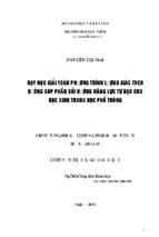 Dạy học giải toán phương trình lượng giác theo hướng góp phần bồi dưỡng năng lực tư học cho học sinh trung học phổ thông 