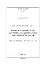 Đảng bộ huyện thanh chương quá trình ra đời và lãnh đạo cách mạng trong thời kì 1930   1945 