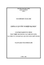Giải pháp marketing nhằm phát triển thị trường vật liệu xây dựng tại công ty cổ phần vật liệu xây dựng miền trung   