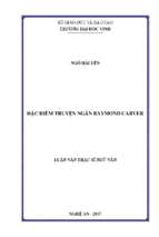 Đặc điểm truyện ngắn raymond carver   