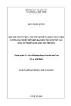 Dạy học phần cơ sở lí thuyết tập hợp và loogic toán theo hướng phát triển năng lực dạy học cho  sinh viên  cao đẳng sư phạm ngành giáo dục tiểu học   