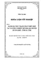 Đánh giá thực trạng phát triển hợp tác xã nông nghiệp trên địa bàn huyện hương khê   hà tĩnh   