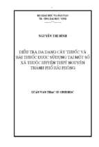 Điều tra đa dạng cây thuốc và bài thuốc được sử dụng tại một số xã thuộc huyện thuỷ nguyên thành phố hải phòng 