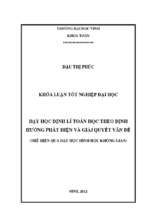 Dạy học định lí toán học theo định hướng phát hiện và giải quyết vấn đề (thể hiện qua dạy học hình học không gian)   khoá luận tốt nghiệp đại học 