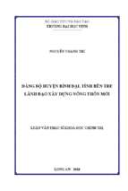 Đảng bộ huyện bình đại, tỉnh bến tre lãnh đạo xây dựng nông thôn mới