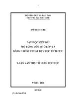 Dạy học kiểu bài mở rộng vốn từ ở lớp 4, 5 bằng các kĩ thuật dạy học tích cực 