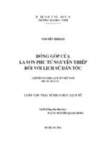 Đóng góp của la sơn phu tử nguyễn thiếp đối với lịch sử dân tộc   