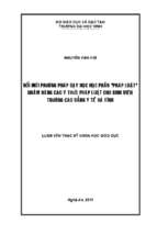 Đổi mới phương pháp dạy học phần ''pháp luật'' nhằm nâng cao ý thức pháp luật cho sinh viên trường cao đẳng y tế hà tĩnh   