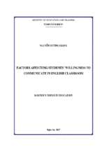Factors affecting students’ willingness to communicate in english classroom   