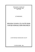 Đời sống văn hóa của người chăm ở huyện ninh hải, tỉnh ninh thuận   