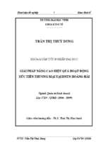 Giải pháp nâng cao hiệu quả hoạt động xúc tiến thương mại tại tại dntn hoàng hải 