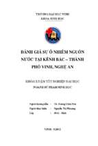 Đánh giá sự ô nhiễm nguồn nước tại kênh bắc   thành phố vinh, nghệ an   