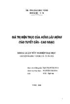 Giá trị hiện thực của hồng lâu mộng (tào tuyết cần   cao ngạc) 