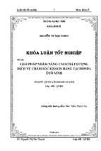 Giải pháp nhằm nâng cao chất lượng dịch vụ chăm sóc khách hàng tại honda ôtô vinh   