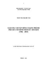 Giáo dục huyện bình chánh thành phố hồ chí minh thời kỳ đổi mới (1986   2010)   