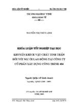 Khuyến khích vật chất, tinh thần đối với người lao động tại công ty cổ phần xây dựng công trình 484 