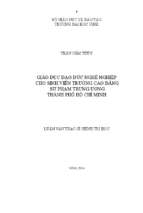 Giáo dục đạo đức nghề nghiệp cho sinh viên trường cao đẳng sư phạm trung ương thành phố hồ chí minh