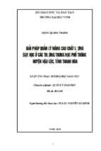 Giải pháp quản lý nâng cao chất lượng dạy học ở các trường trung học phổ thông huyện hậu lộc, tỉnh thanh hóa 