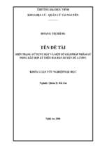 Hiện trạng sử dụng đất và một số giải pháp nhằm sử dụng đất hợp lý trên địa bàn huyện đô lương