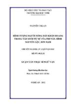 Hình tượng người nông dân khẩn hoang trong văn xuôi nghệ thuật của phi vân, bình nguyên lộc, sơn nam   