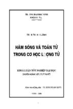 Hàm sóng và toán tử trong cơ học lượng tử 