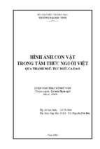 Hình ảnh con vật trong tâm thức người việt qua thành ngữ, tục ngữ, ca dao 